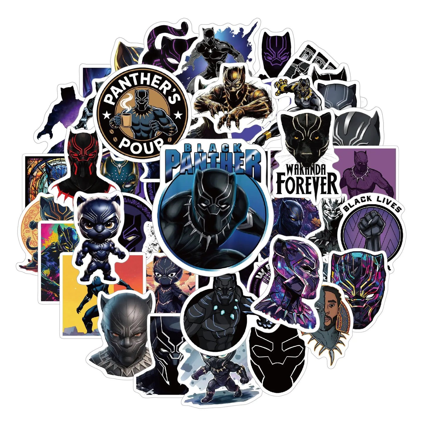 Naklejki Avengers Black Panther – zestaw 50 naklejek PVC