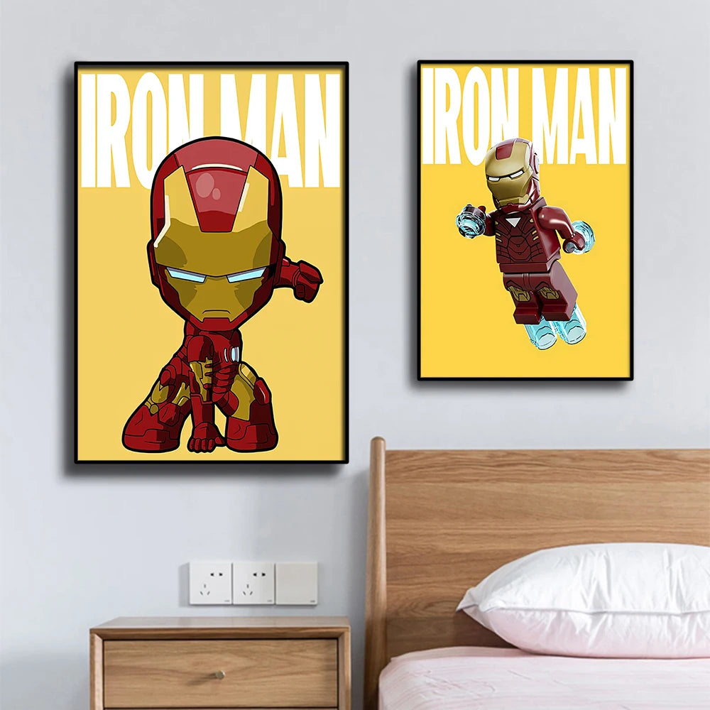 Plakat Avengers Hulk – styl chibi, zielone tło