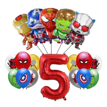Dekoracja urodzinowa Avengers – balon z cyfrą 5