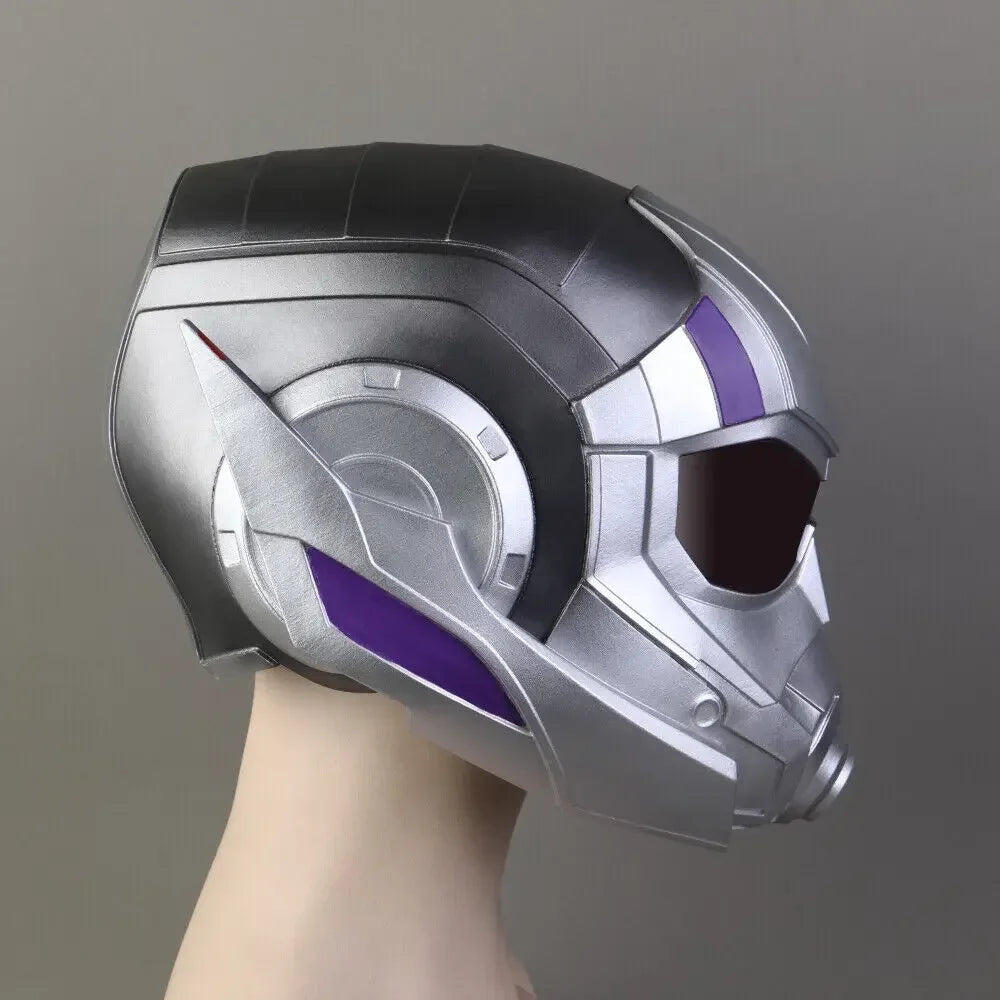 Kask cosplay Ant-Mana i Osy – srebrno-czarny z fioletową wizjerą