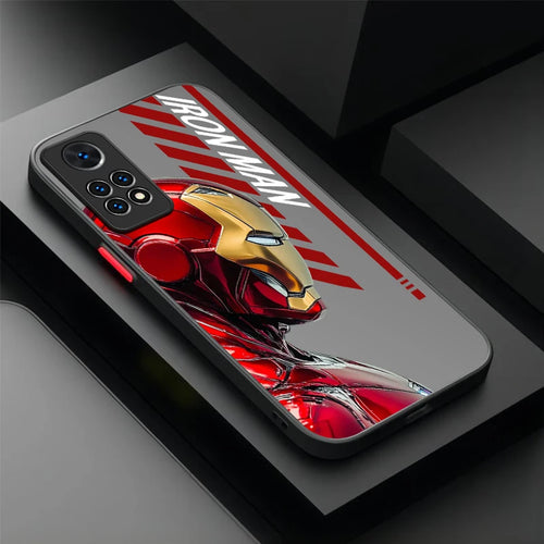 Etui Xiaomi Avengers Iron Man – profil z szarym tekstem