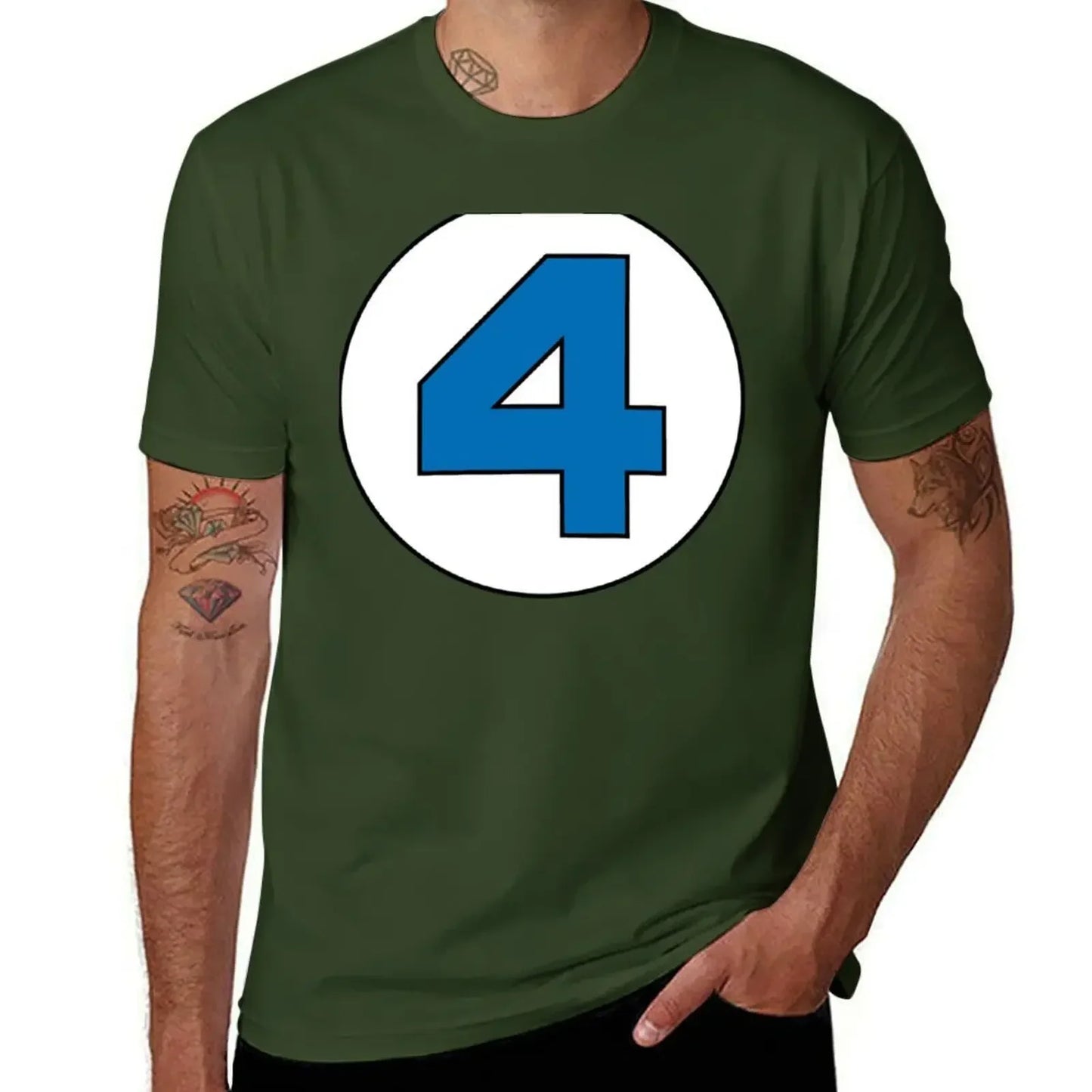T-shirt The Fantastic 4 – duże czarne logo, fason oversize