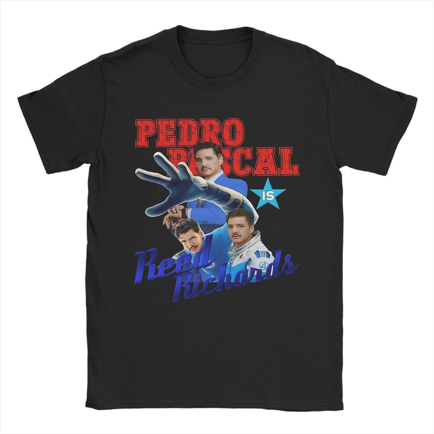 T-shirt The Fantastic 4 First Steps – retro niebieski plakat, unisex
