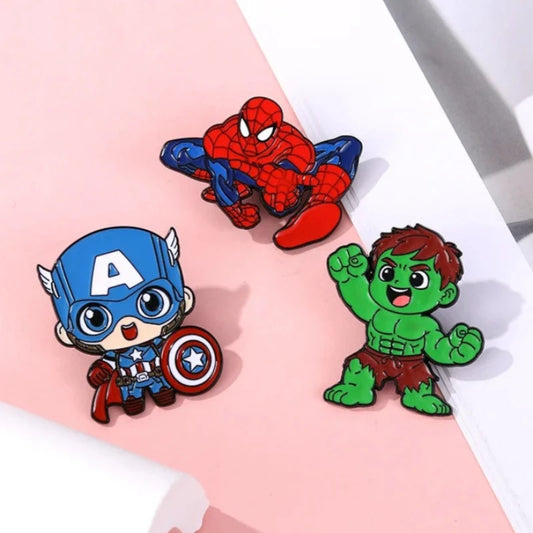 Przypinka Avengers Chibi – Spider-Man, Kapitan Ameryka i Hulk