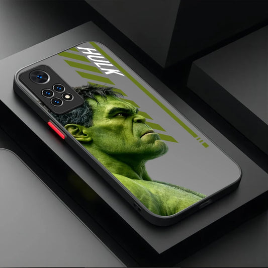 Etui Xiaomi Avengers Hulk – profil z szarym tekstem