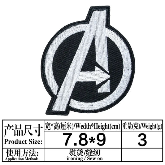 Naszywka Avengers z logo A – haftowany czarny kontur