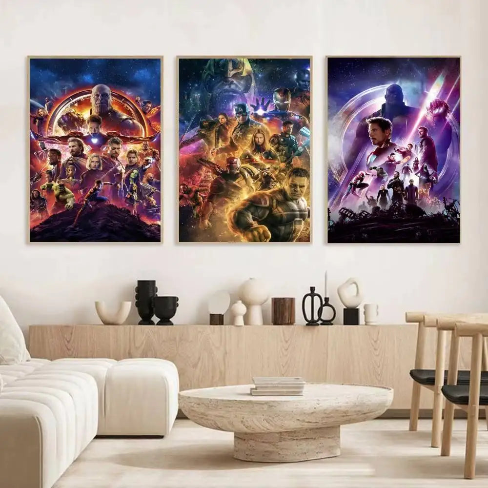 Plakat Avengers Infinity War – różowy projekt kosmiczny