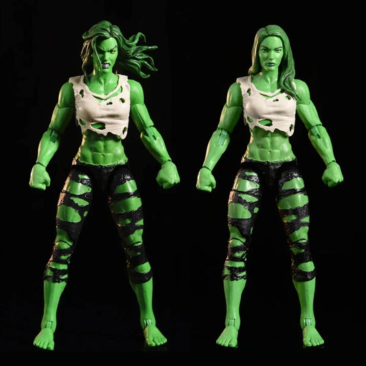 Ruchoma figurka She-Hulk Marvel Legends — z dwiema głowami, 15 cm