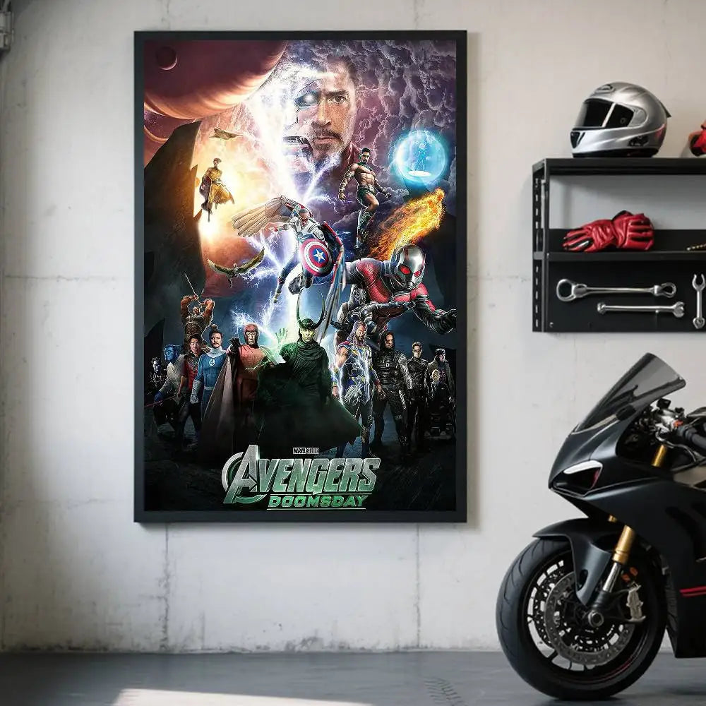 Plakat Avengers Doomsday – projekt z urwiskiem i pełną drużyną