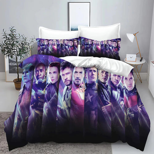 Poszwa na kołdrę Avengers — fioletowe portrety z Endgame
