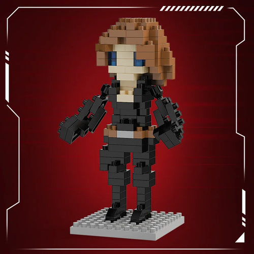 Klocki konstrukcyjne Avengers Black Widow Chibi — czarny kombinezon