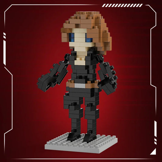 Klocki konstrukcyjne Avengers Black Widow Chibi — czarny kombinezon