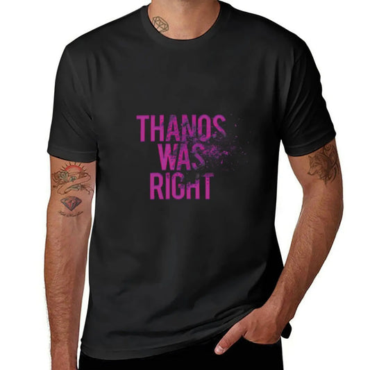 Koszulka Thanos Was Right – męska, napis z efektem pyłu