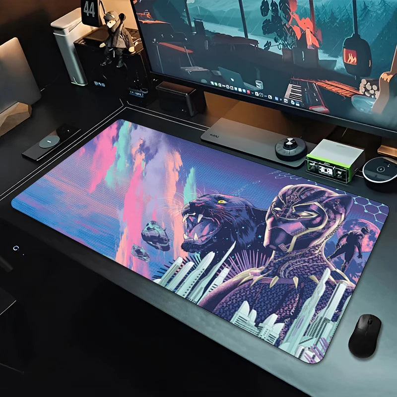 Podkładka pod mysz XXL Gaming Black Panther - Monochromatyczna czarna do biura
