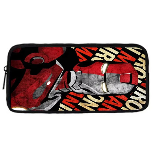 Piórnik Avengers Iron Man – twarz w stylu pop-art, czerwień i szarość