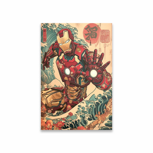 Plakat Avengers Iron Man – japońska fala ukiyo-e