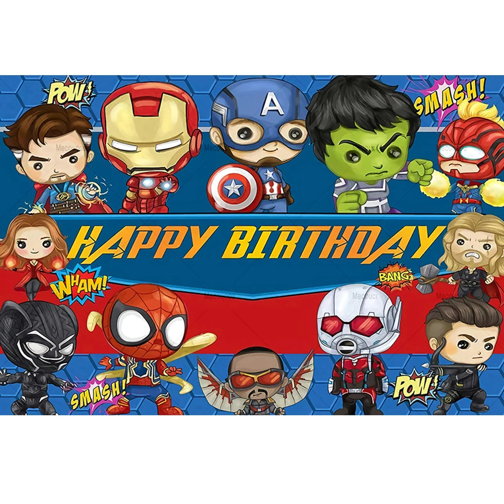 Plakat urodzinowy Avengers Chibi – wszystkiego najlepszego