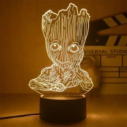 Lampa LED Avengers Groot – taniec, 3D 18cm
