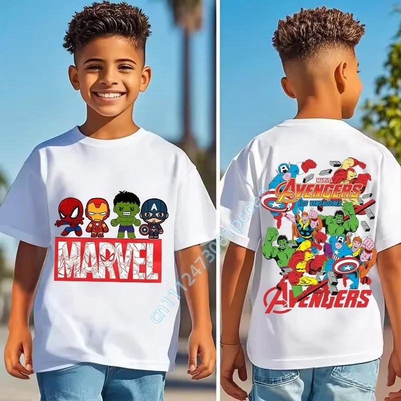 Dziecięcy T-shirt Avengers Los Vengadores - kolaż bohaterów, model 1