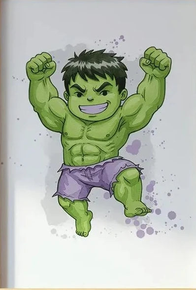Plakat akwarelowy Hulk – z uniesionymi pięściami
