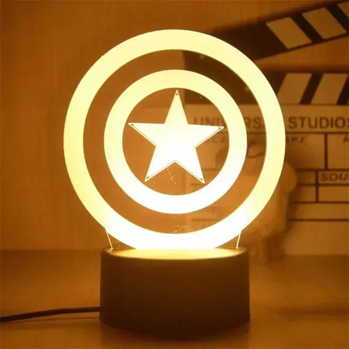Lampa LED Avengers Captain America – tarcza 3D 18cm