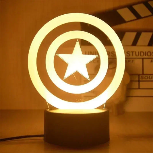 Lampa LED Avengers Captain America – tarcza 3D 18cm