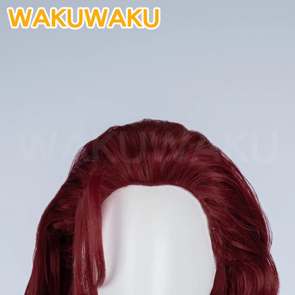 Peruka Scarlet Witch – bordowoczerwone kręcone włosy z diademem