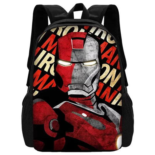 Plecak Avengers Iron Man – twarz w stylu pop-art, czerwień i szarość