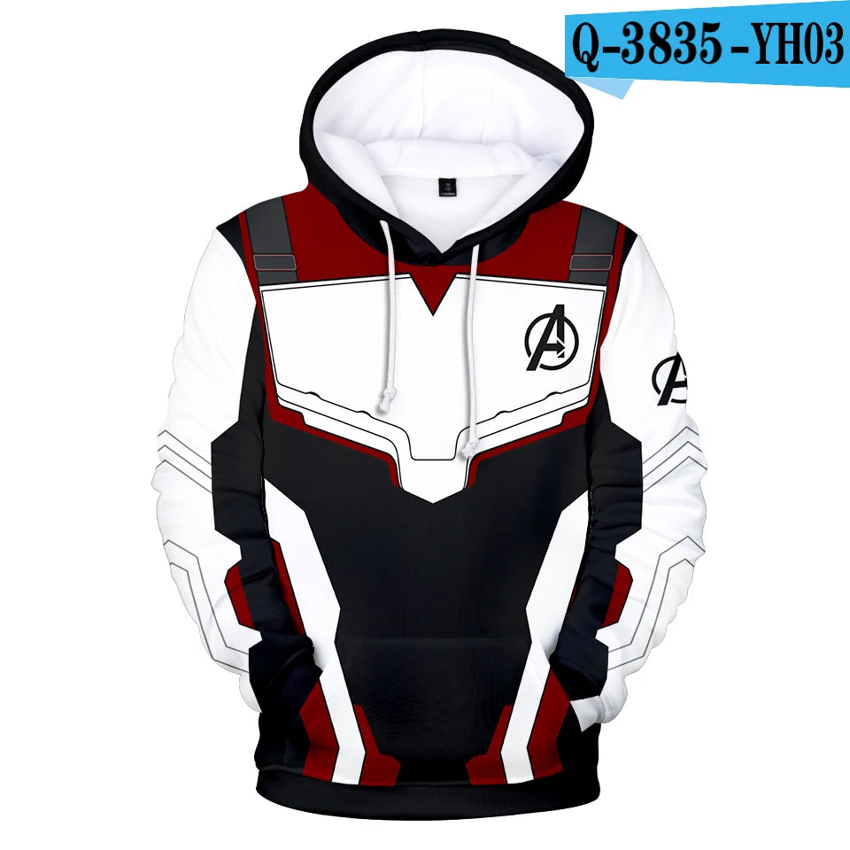 Bluza z kapturem Avengers: Endgame — biało-czerwony kombinezon kwantowy 3D