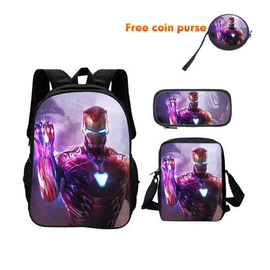 3-częściowy zestaw tornistra Avengers Iron Man – Rękawica Nano z filmu Endgame