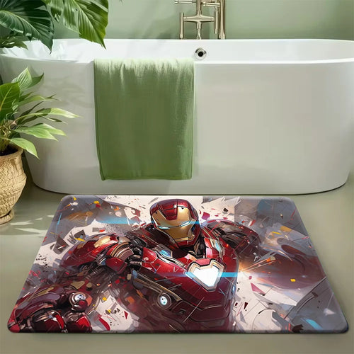 Mata łazienkowa Avengers Iron Man – abstrakcyjny, rozbity styl
