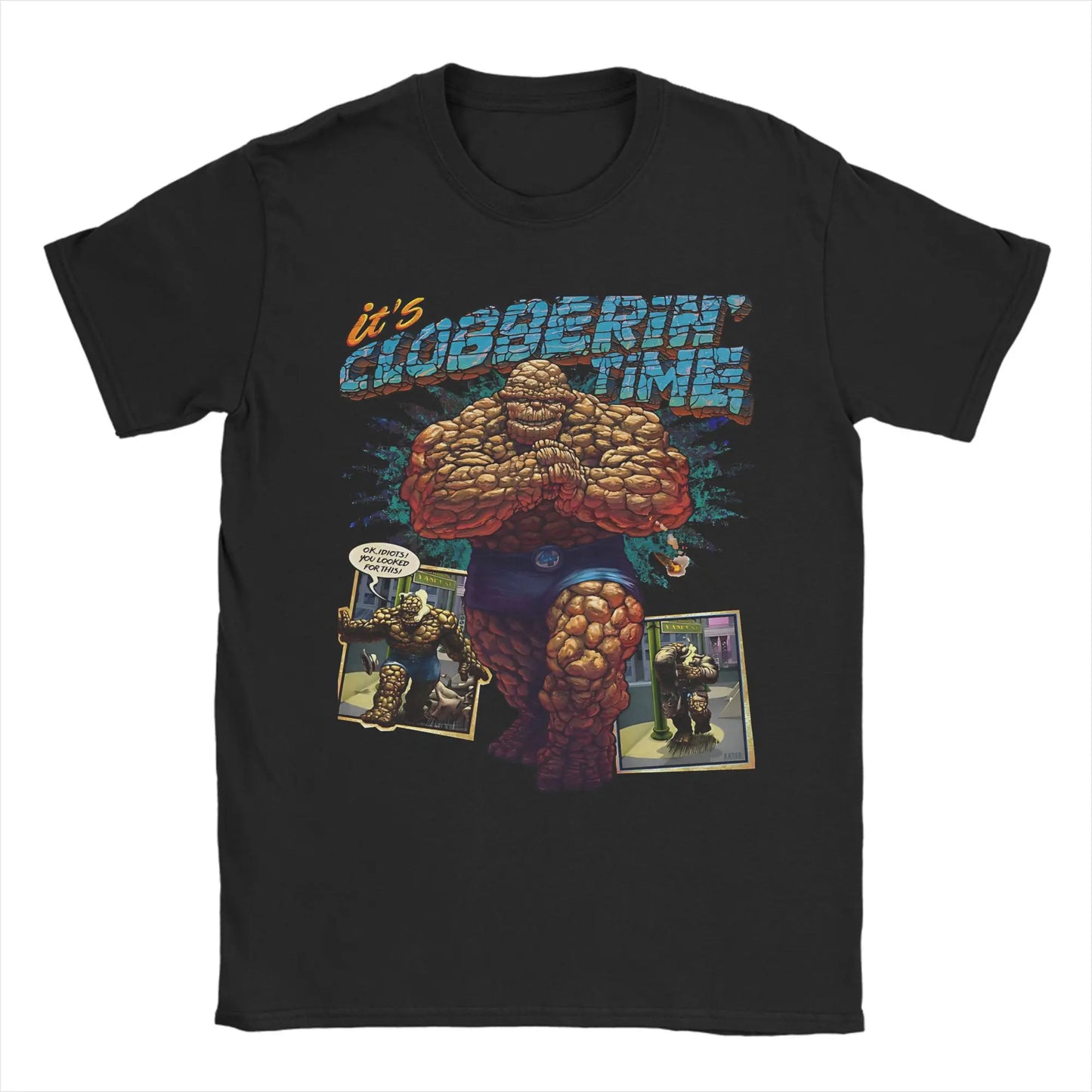T-shirt The Fantastic 4 First Steps – retro niebieski plakat, unisex