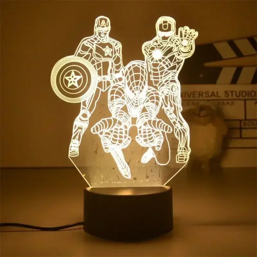 Lampa LED Avengers Iron Man Captain America – duet 3D 18cm