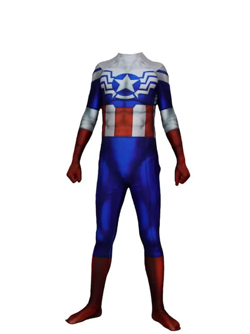 Kostium Captain America – niebiesko-biało-czerwony kombinezon z gwiazdą