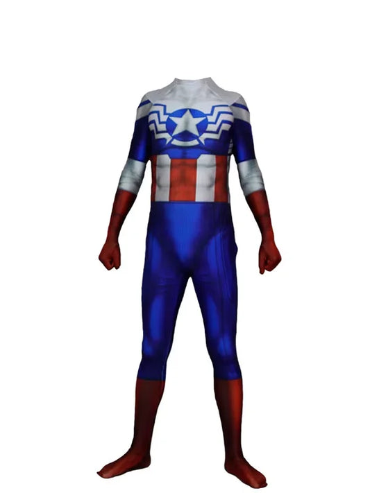 Kostium Captain America – niebiesko-biało-czerwony kombinezon z gwiazdą