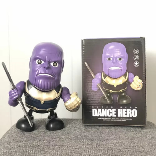 Tańczący robot LED Avengers Thanos – złota rękawica i miecz