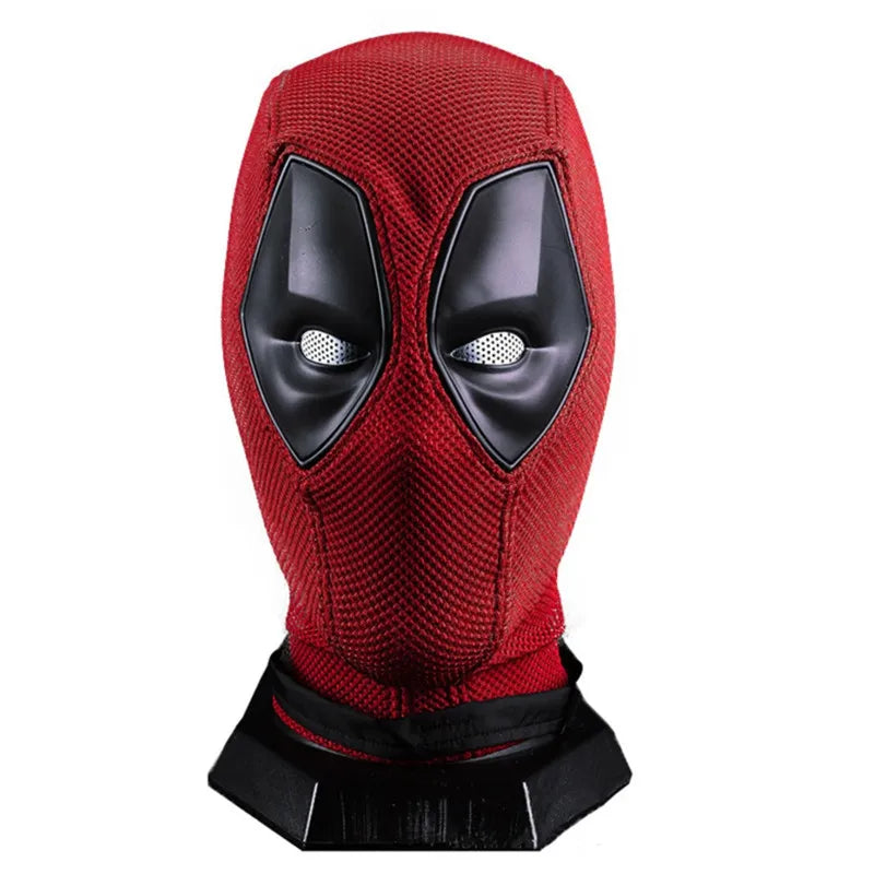 Maska-kaptur Deadpool — pełny cosplay z czerwono-czarnego materiału