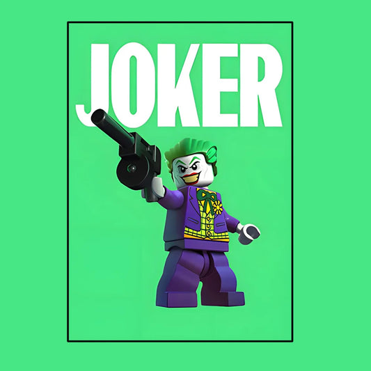 Plakat Avengers Joker – styl Lego, zielone tło