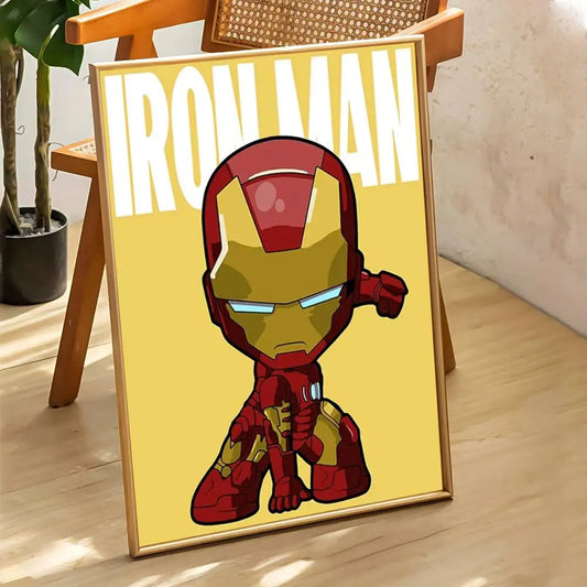 Plakat chibi Iron Mana — żółte tło