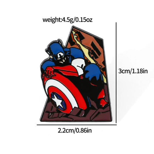 Przypinka Avengers Captain America – scena walki