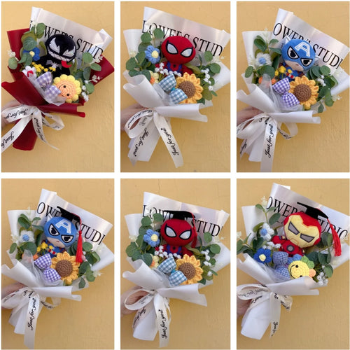 Bukiet Avengers Spider-Man – ręcznie wykonany prezent z pluszakiem