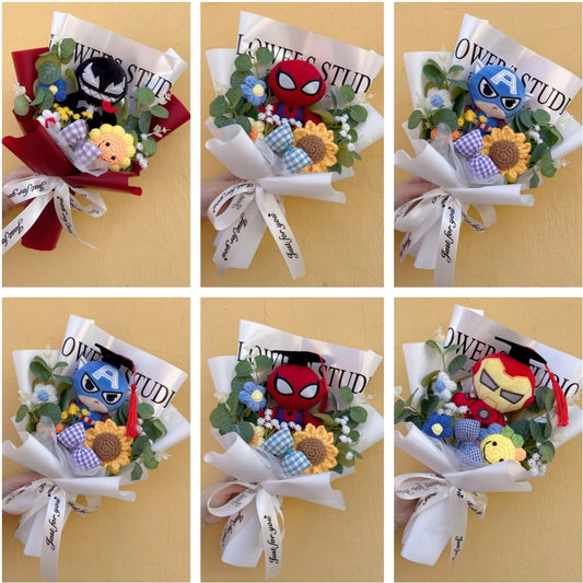 Bukiet Avengers Spider-Man – ręcznie wykonany prezent z pluszakiem