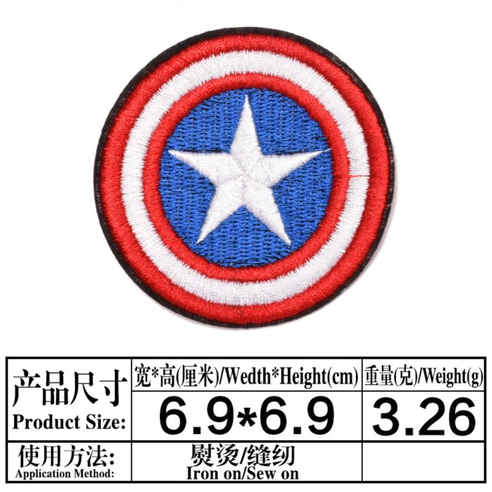 Okrągła szara naszywka Avengers – haftowany emblemat