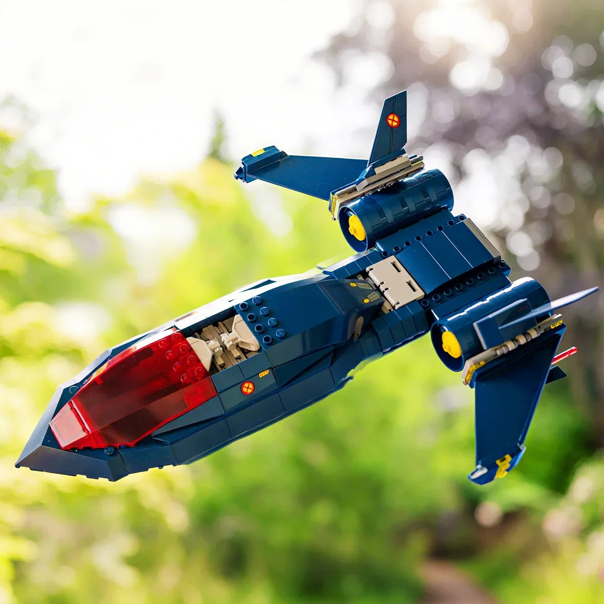 Zabawka z klocków konstrukcyjnych: samolot X-Jet Blackbird - model Avengers X-Men