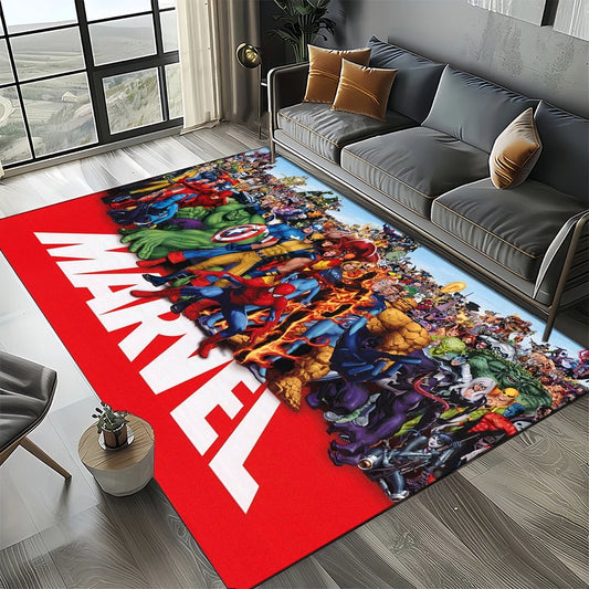 Dywan Avengers 3D – wzór z czerwonym logo Marvela