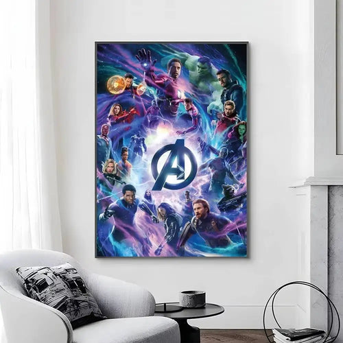 Plakat Avengers Infinity War – wielokolorowy projekt z portretem