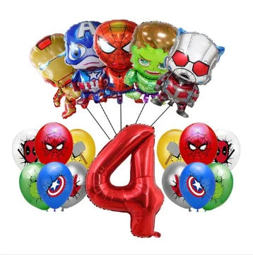 Dekoracje urodzinowe Avengers – balon w kształcie cyfry 4