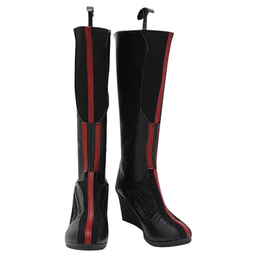 Buty Scarlet Witch – czarna i czerwona skóra na koturnie (kobieta)
