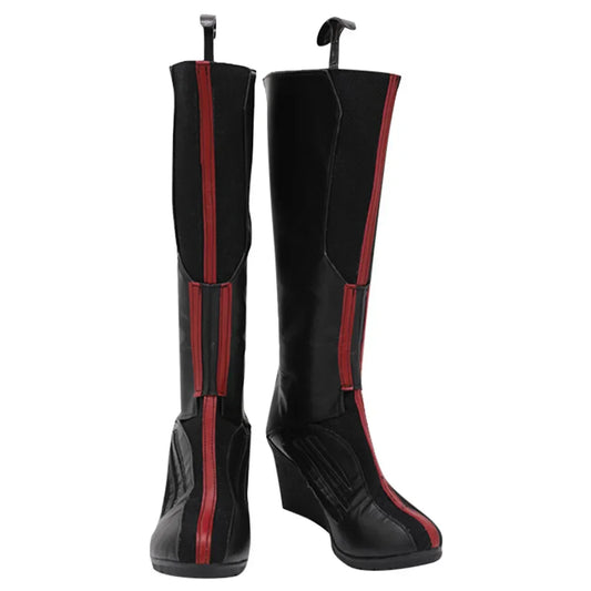 Buty Scarlet Witch – czarna i czerwona skóra na koturnie (kobieta)