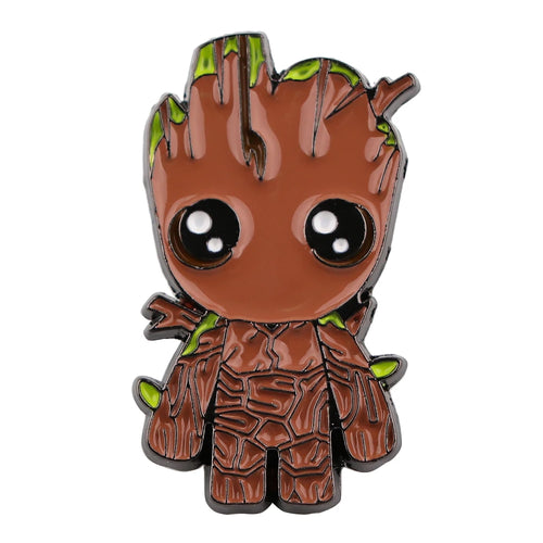 Metalowa przypinka Baby Groot – broszka Chibi z dużymi oczami